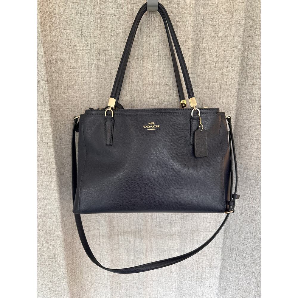 Vintage Coach Dark Navy Leather Handbag